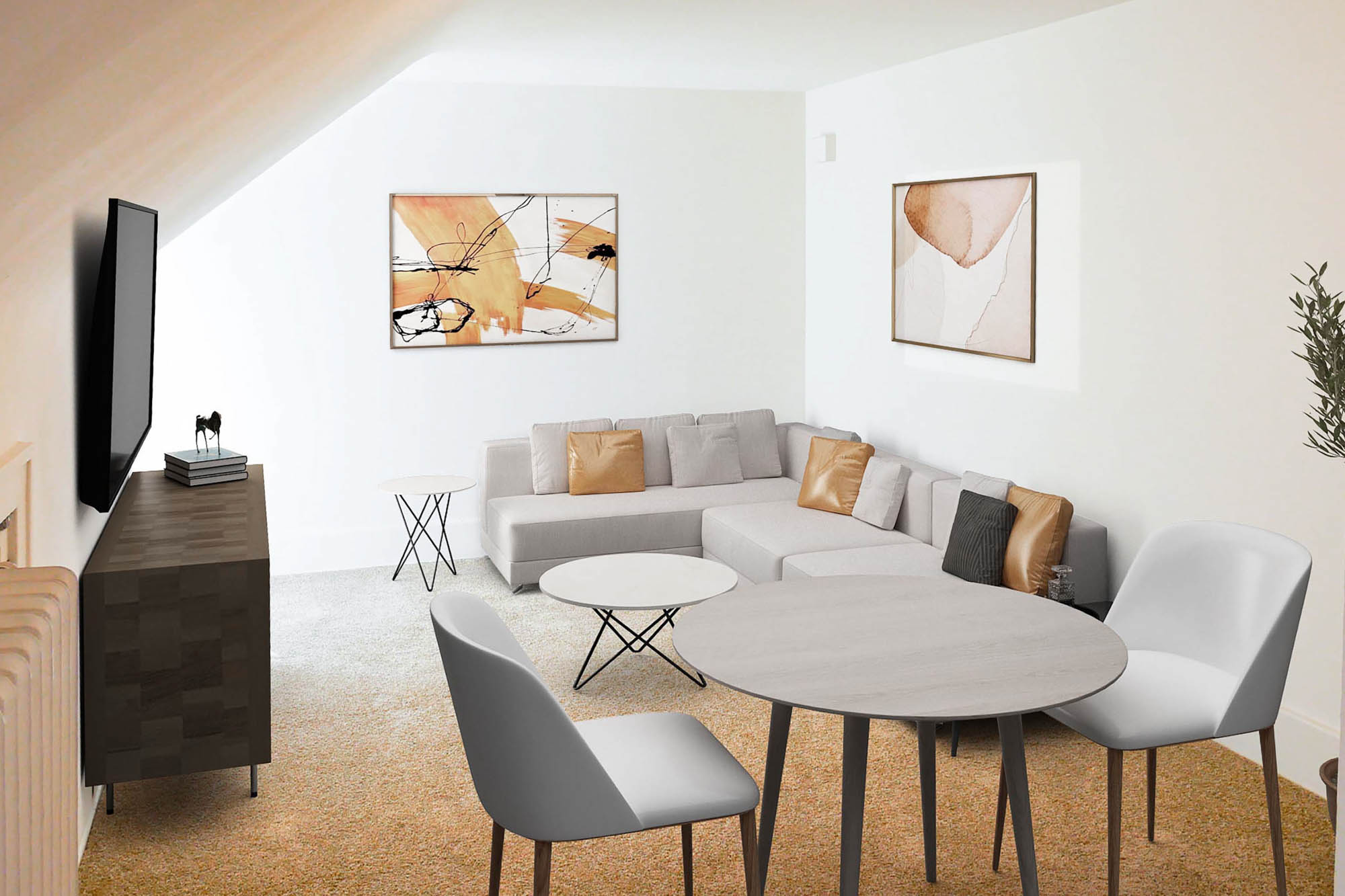  The William #1 - 2 Bed 1 Bath - Living Room