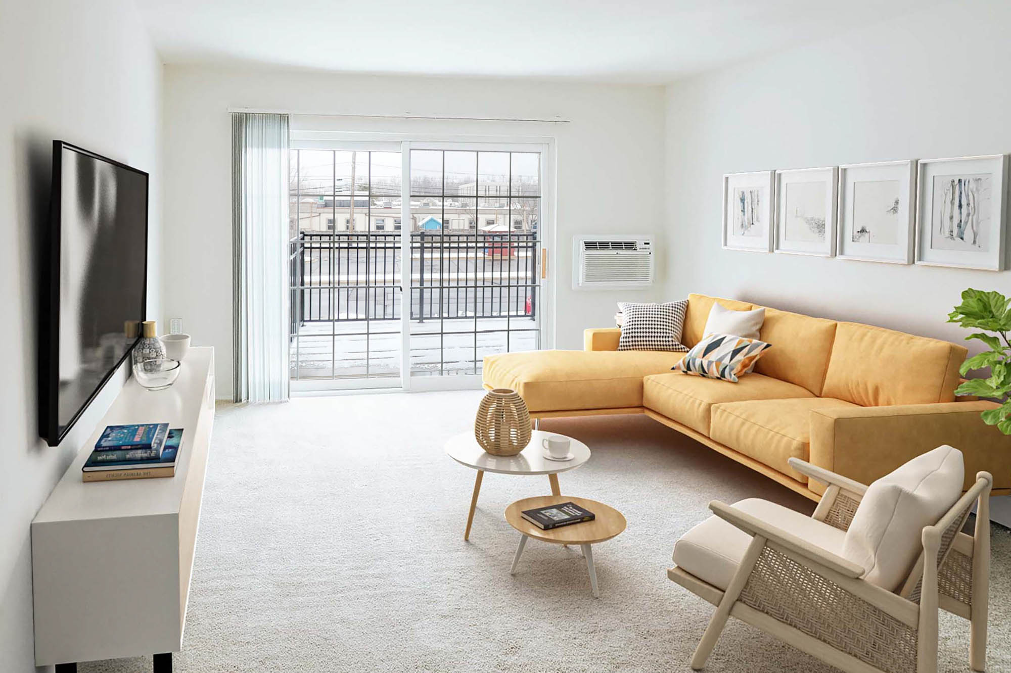 The Allen - 1 Bed 1 Bath - Living Room