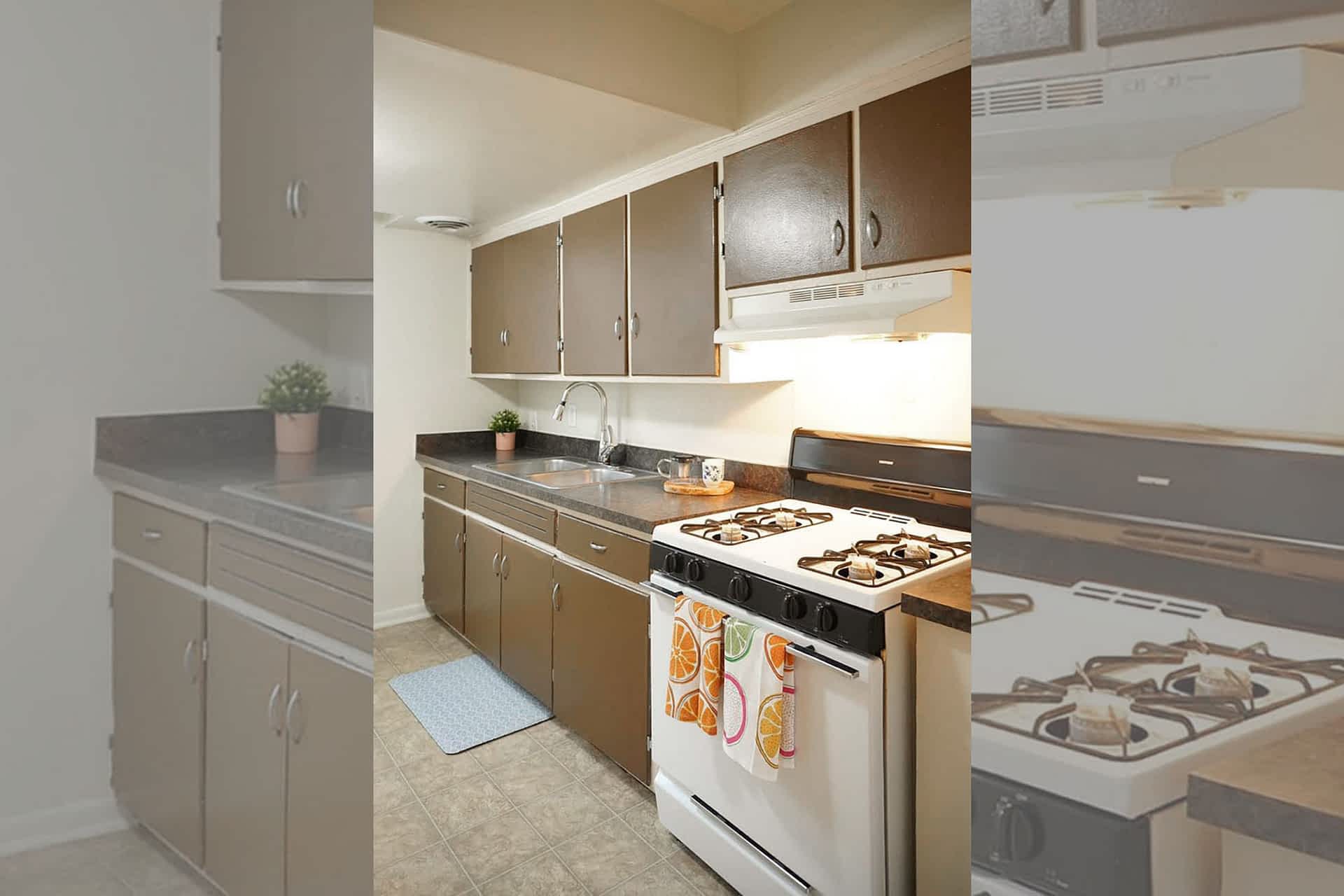 The Earl - 2 Bed 1 Bath - Kitchen (Flat Brown Style)