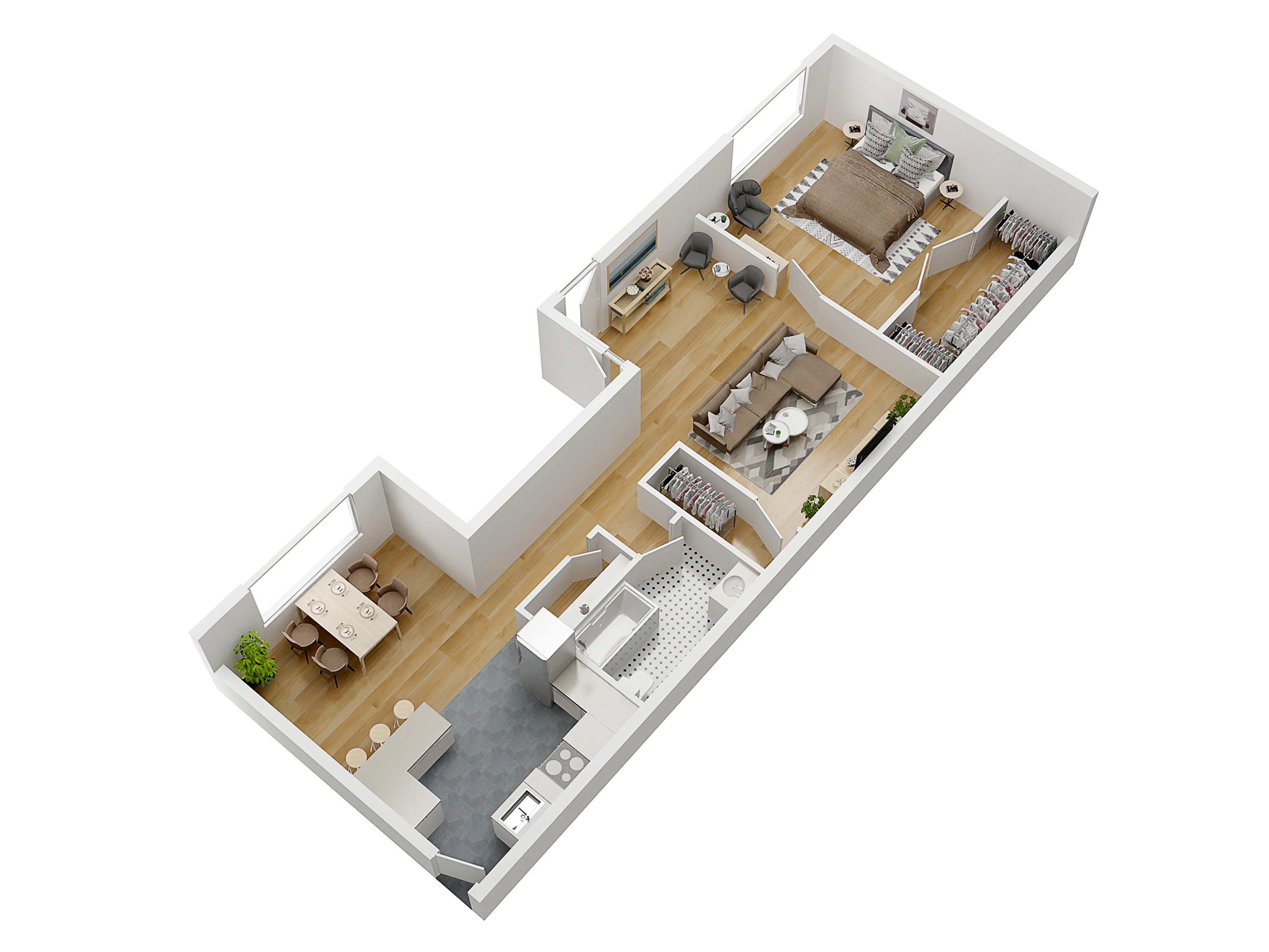 Floorplan Parkland Estates for Parkland Flats apartments in Tampa