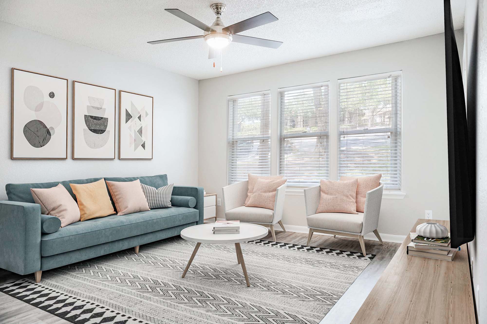 Warner - 1 Bed 1 Bath - Living Room