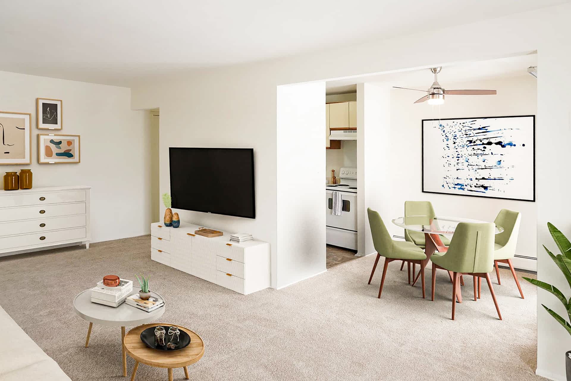 The Meadows - 1 Bed 1 Bath - Living and Dining Room