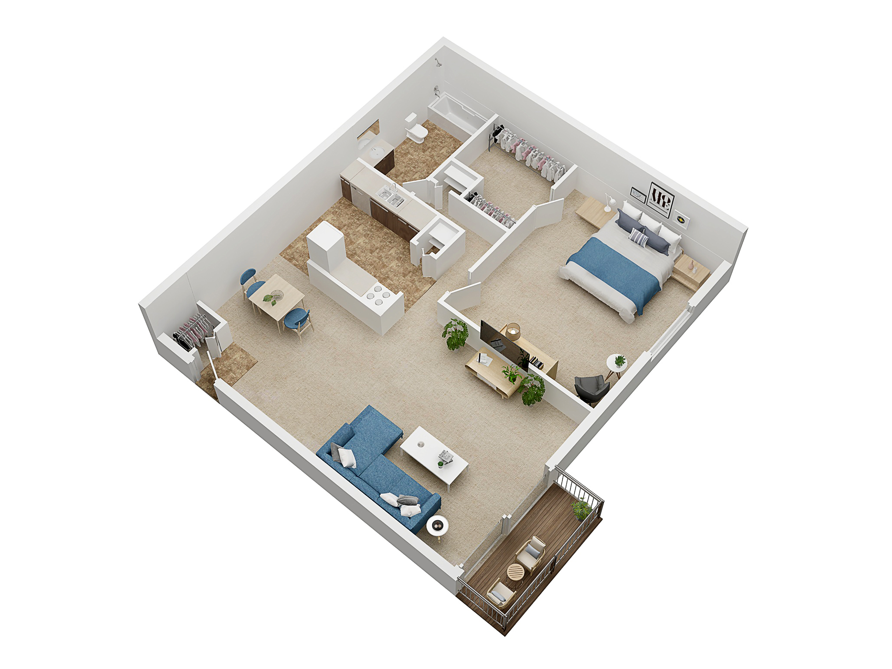 Floorplans for The Villas apartments in Ypsilanti, Michigan 1 2 Bed