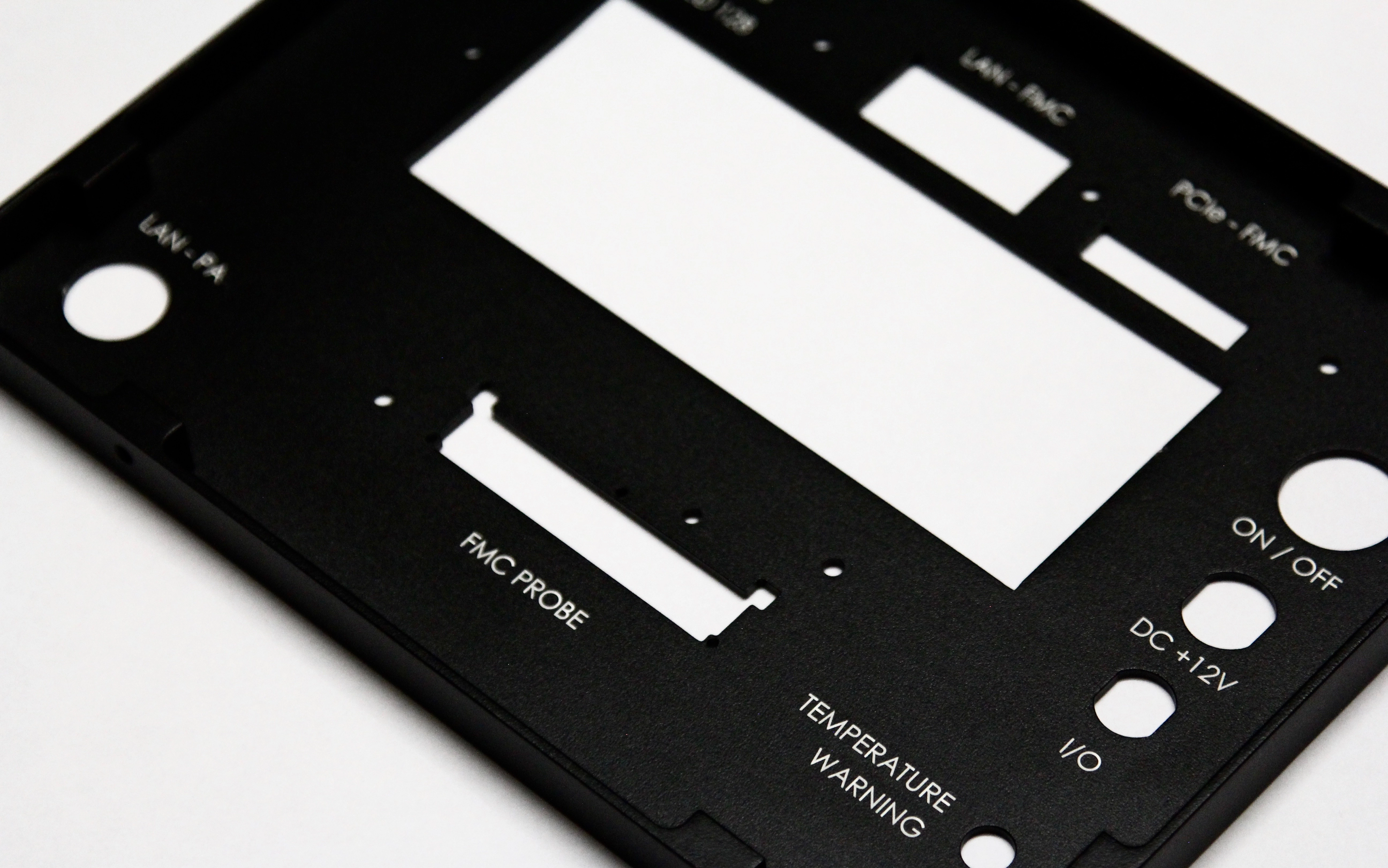 Black anodized and silk screening