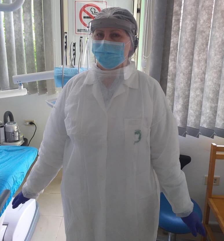covid face shields worn by frontline medical staff in Albania