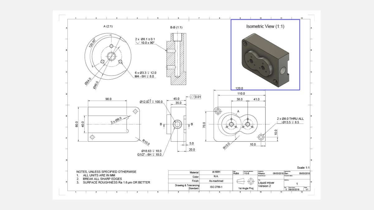 How to prepare a technical drawing for CNC machining
