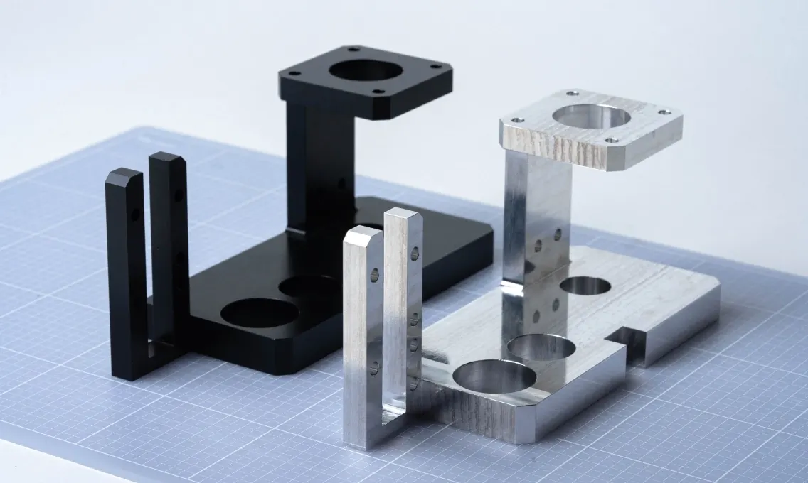 Aluminum CNC machined medical parts, As machined, Black hardcoat anodizing, Prototyping, Surface finish