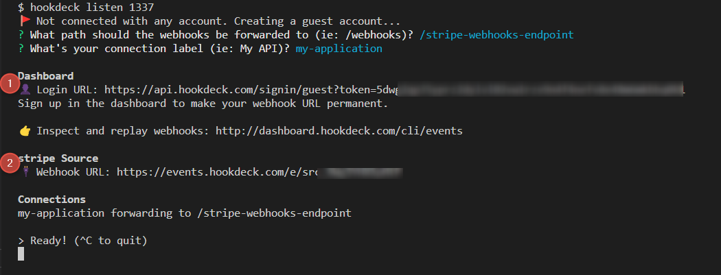Hookdeck connection screenshot