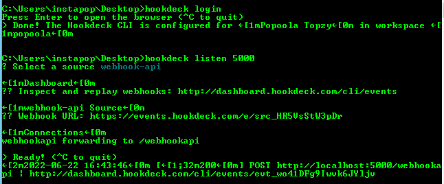 Zendesk webhook received on Hookdeck CLI