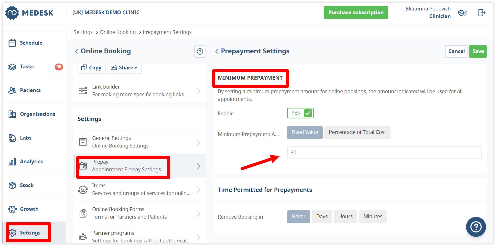 medesk-prepayment