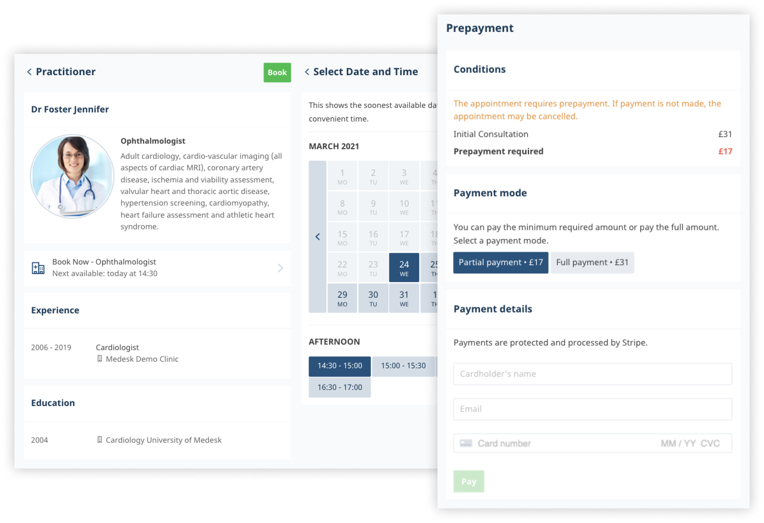 Take Online Payments Directly Through the Medesk Platform