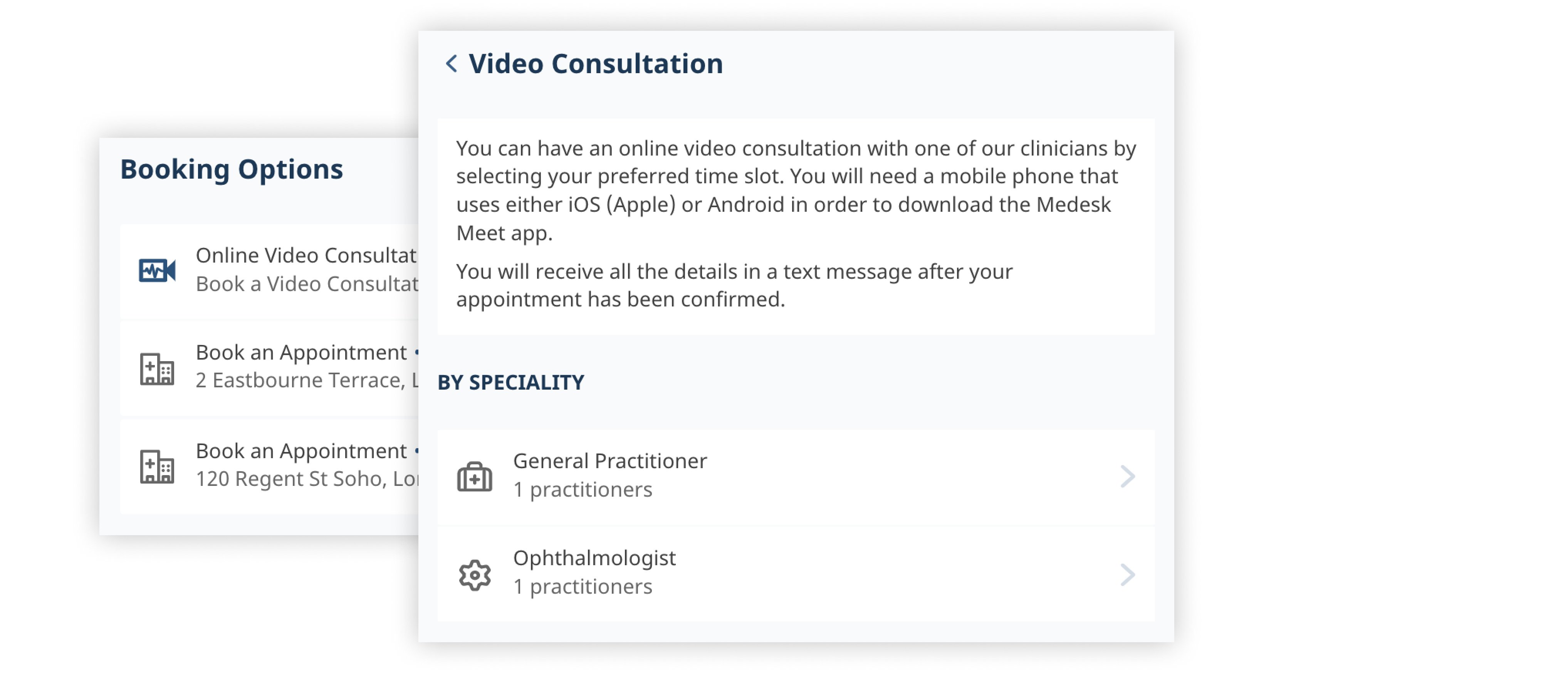 Telemedicine consultation booking