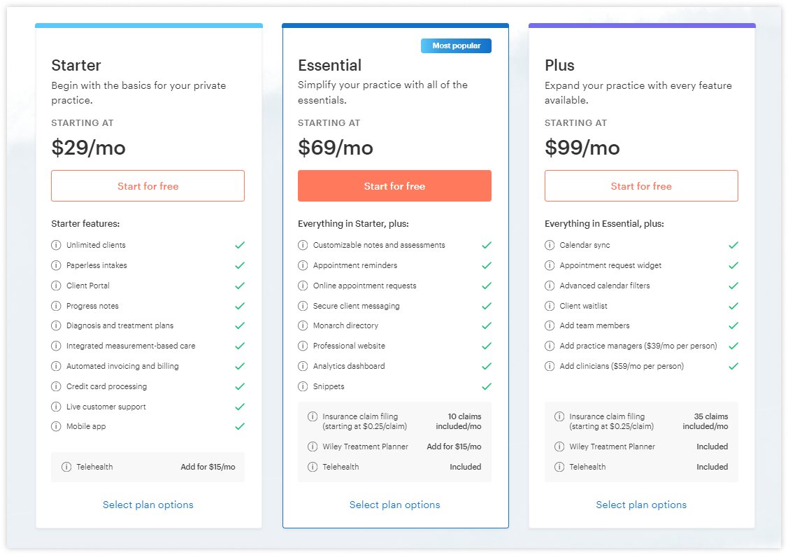 simplepractice -pricing