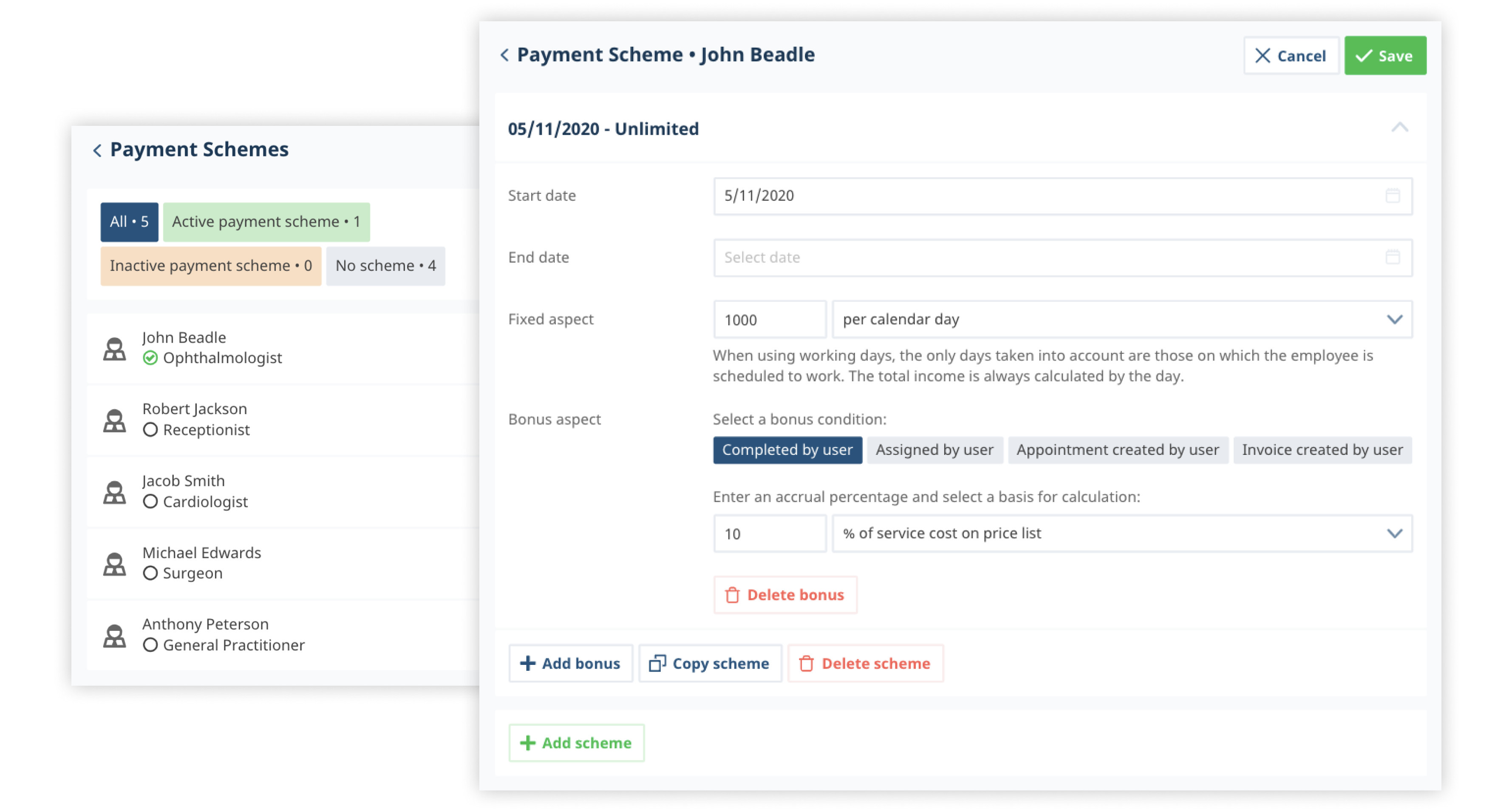 Medical Practice Management and Payroll Calculations