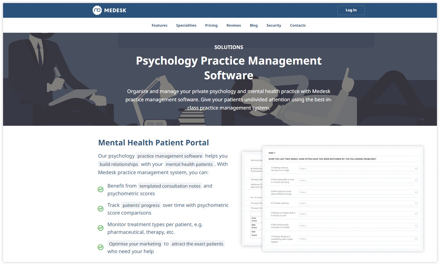 medesk-psychology-solution-screen