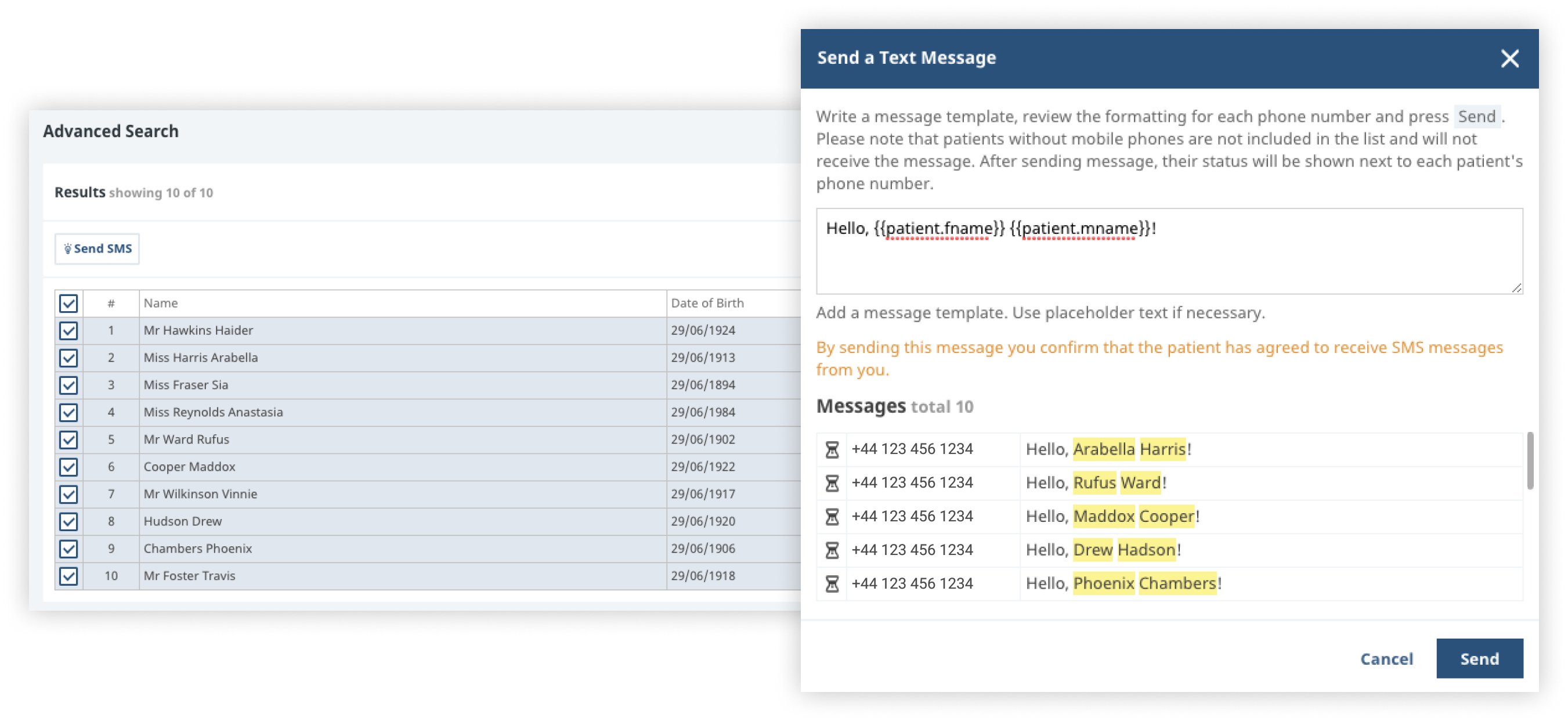 SMS messaging service