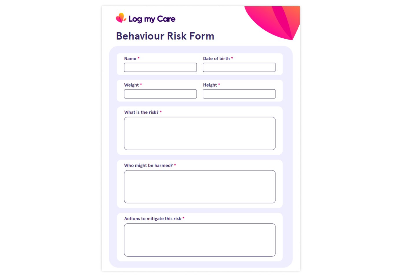 log-my-care-form-template