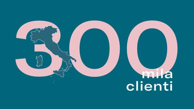 Abbiamo raggiunto oltre 300.000 clienti in Italia.