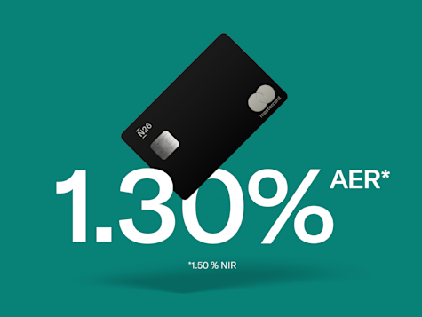A digital N26 card with a Mastercard logo is displayed above the text "2.25% AER*" on a green background.