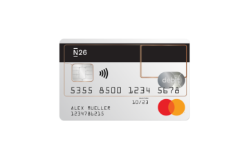 N26 Bank Account Standard free see-through Mastercard Debit.