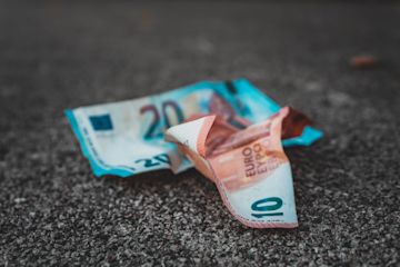 crinkled euro notes.