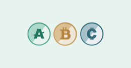 Illustration montrant trois icônes représentant trois crypto-monnaies.