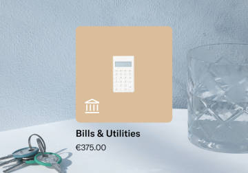 Space icon showing a calculator which is used for bills and utilities.