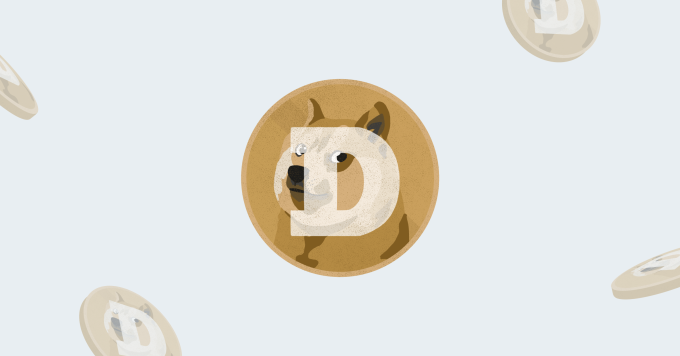 Ilustración que muestra un dogcoin.