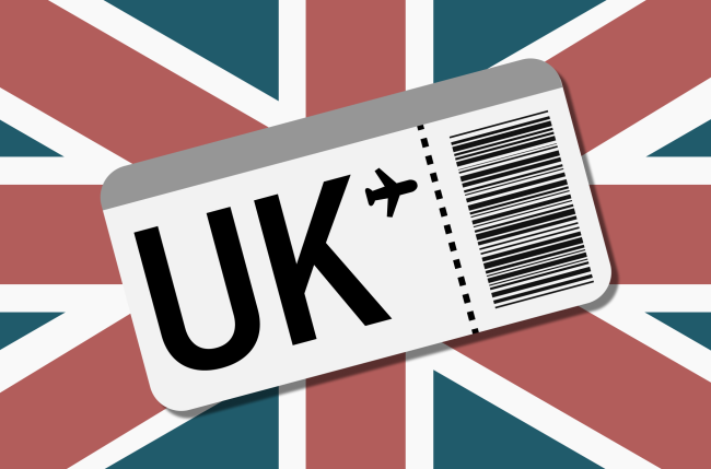Flag e codice a barre del Regno Unito.