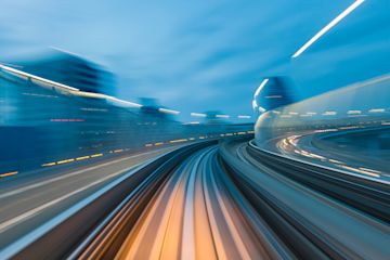 picture showing speed lights from a train.