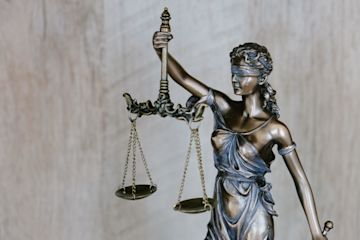 A statue depicting an allegory of Justice.