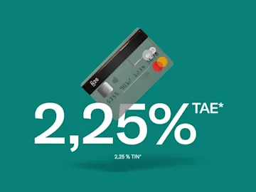 Una tarjeta digital N26 con el logo de Mastercard se muestra sobre el texto "1,30% TAE*" en un fondo verde.