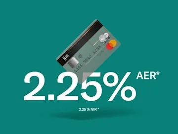 A digital N26 card with a Mastercard logo is displayed above the text "1.30% AER*" on a green background.