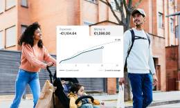 The image shows the N26 Insights feature divided by expenses and income.