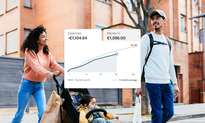The image shows the N26 Insights feature divided by expenses and income.