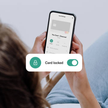 App screen showing how to lock your card.