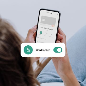 App screen showing how to lock your card.