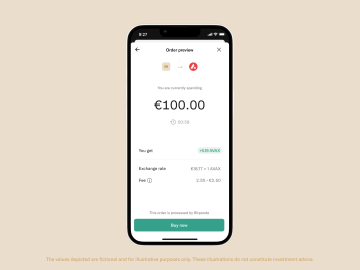 N26 app displaying Review your purchase and tap Buy now.