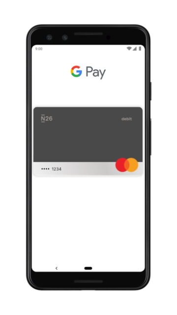 N26 Mastercard now works with Google Pay.