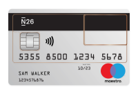 N26 Maestro Mastercard.