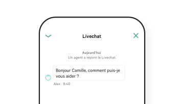 N26 Compte bancaire, chat dans l’appli avec le Service client.