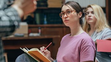 Student attending a lecture.