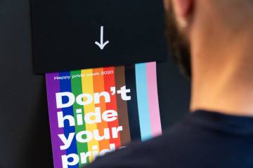 N26 Don't hide your pride campaign poster in the office.