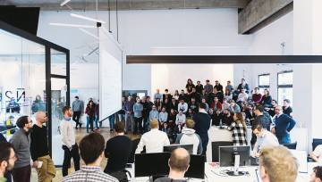 All-hands meeting at N26 office.