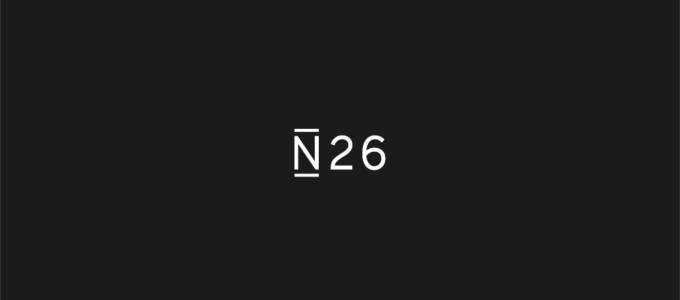 N26 logo against a black background.