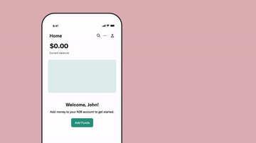 Adding money to your N26 account using a debit card. 