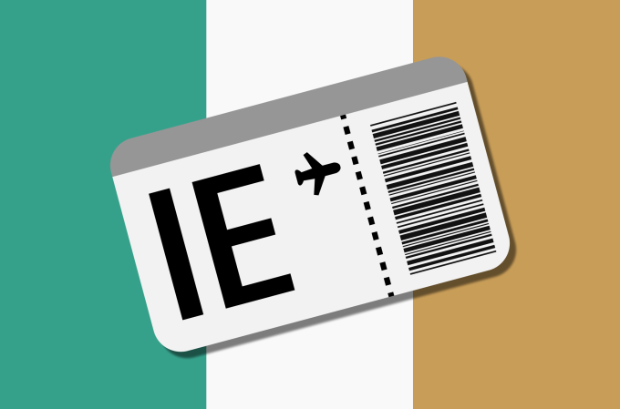 Irish flag and barcode.