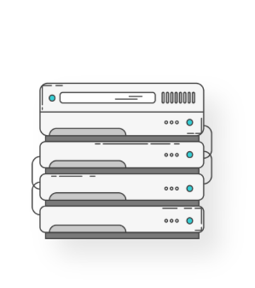 immagine di un rack con quattro server.