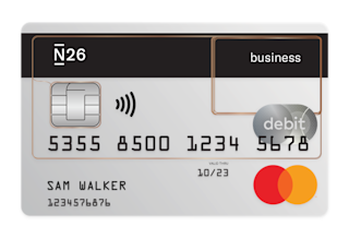 N26 Press Image of our Business Debitcard Mastercard with cashback.