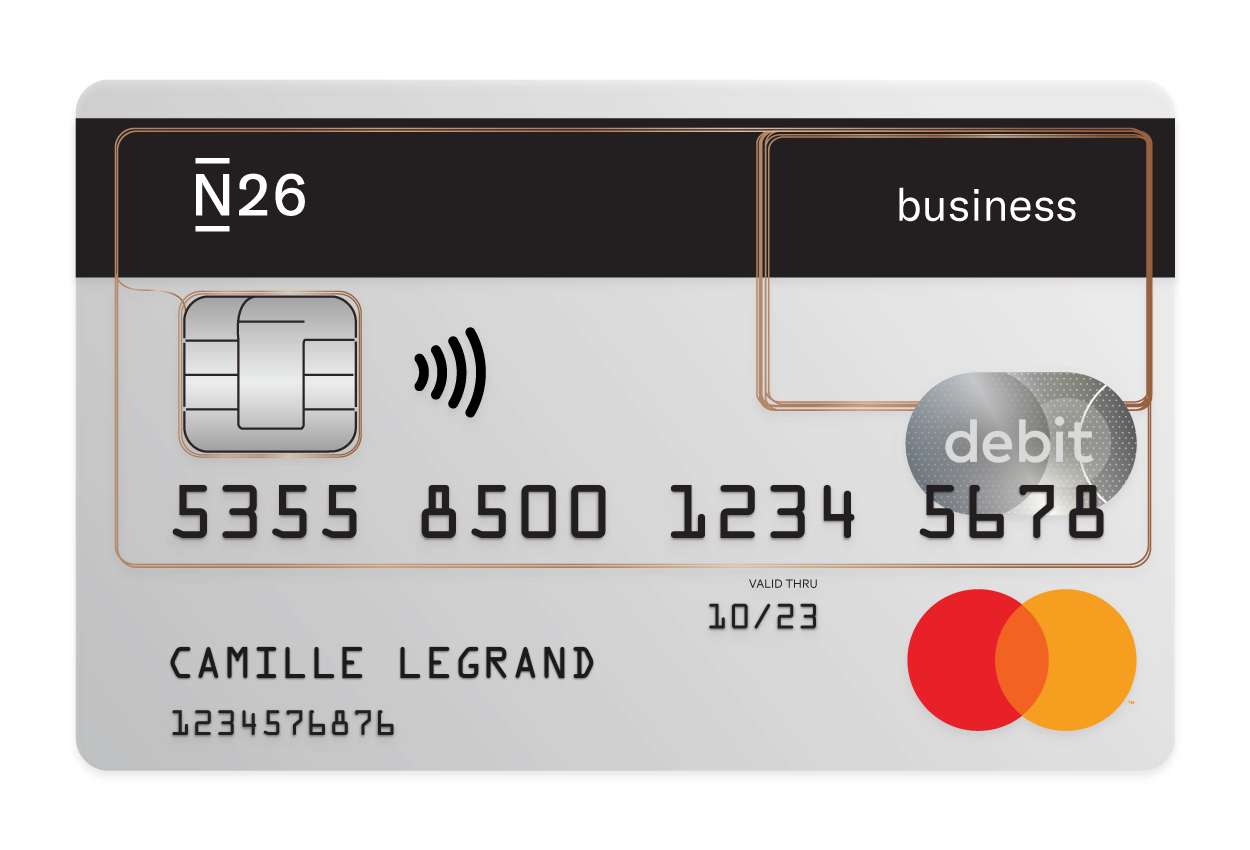 N26 Photo de presse de notre carte de débit Mastercard Business avec cash-back